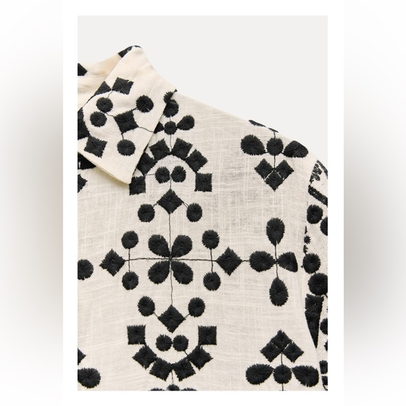 Zara contrast embroidered shirt. ZW collection - Picture 10 of 10